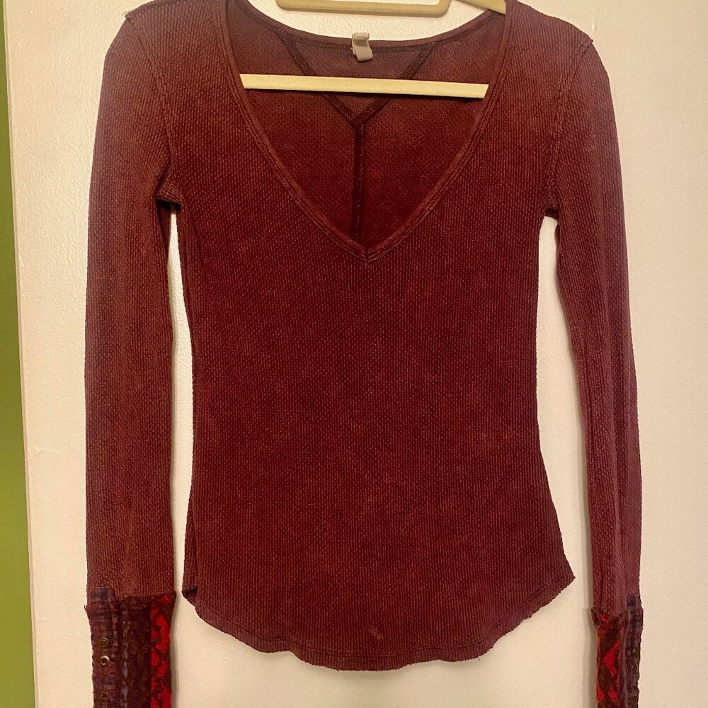 Burgundy Art School Thermal Free People